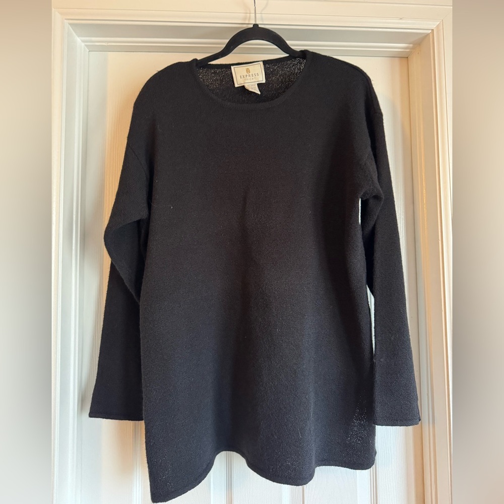 Vintage Express Black Sweater Tunic size large Neutral